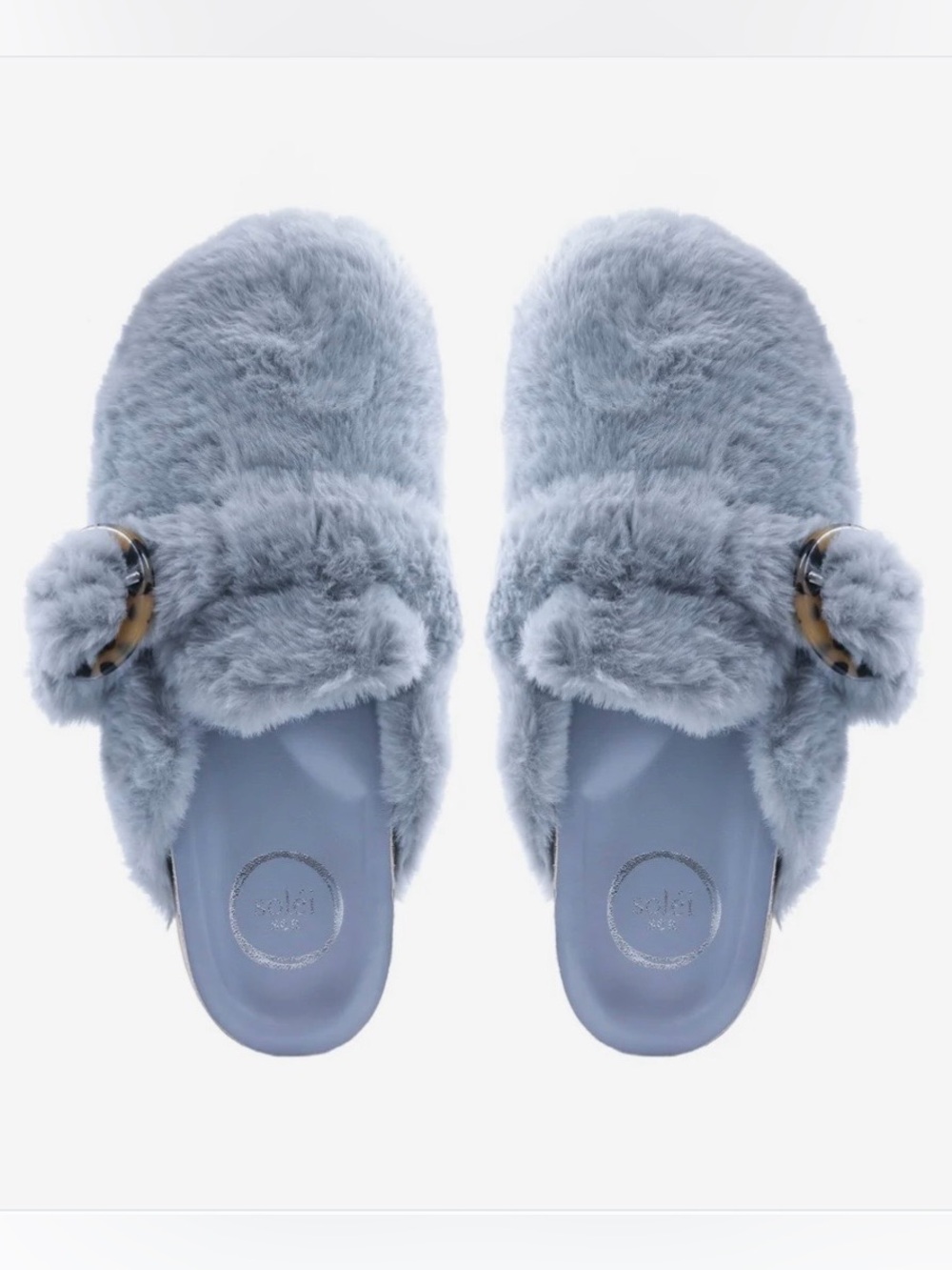 NEW Solei Sea Aspen Faux Fur
Clog in BIMINI BLUE, Size 8